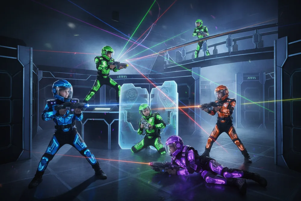Laser tag squad in action
