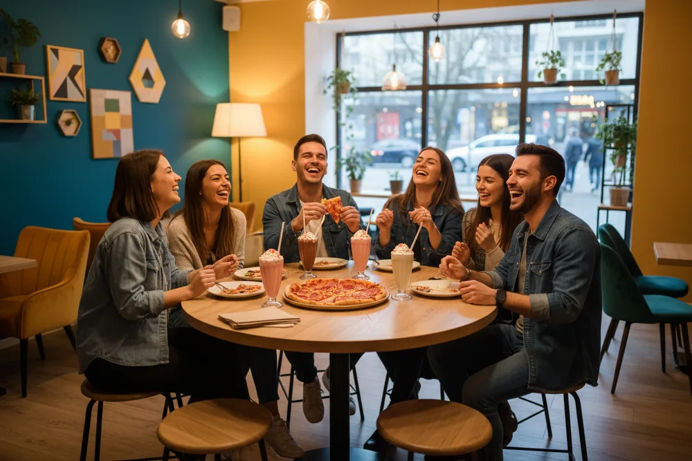 Friends at the FuelUP café