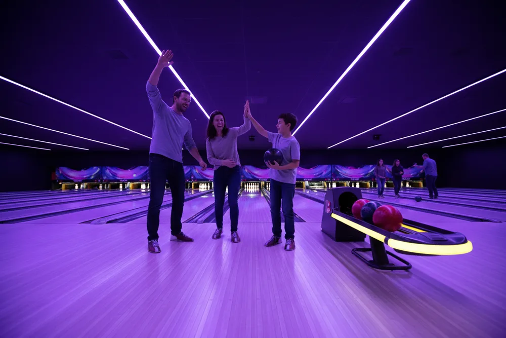 Bowling under UV light
